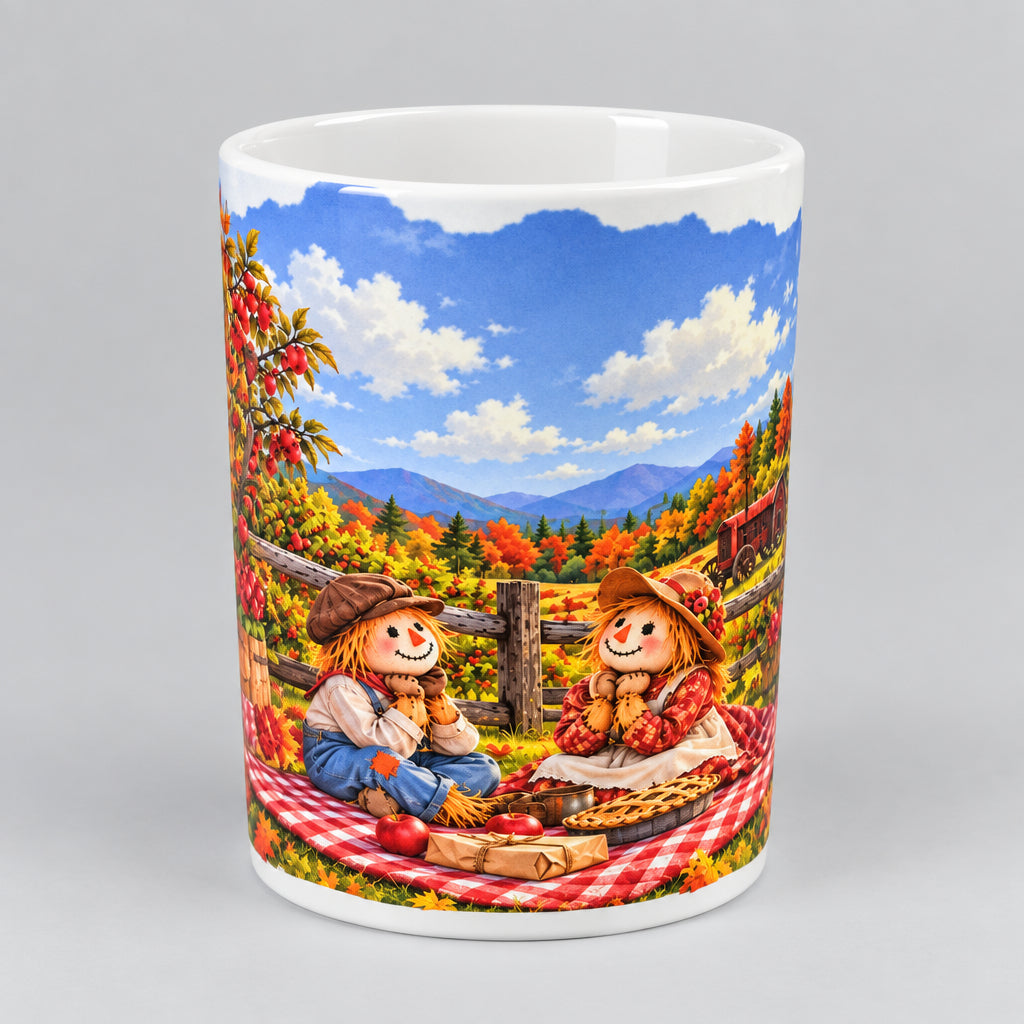 Scarecrow Family Harvest Ceramic Mug