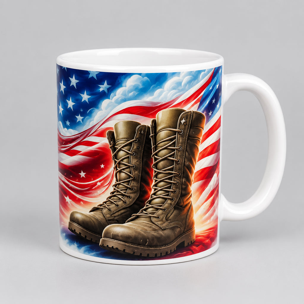 Patriotic Military Boots Ceramic Mug